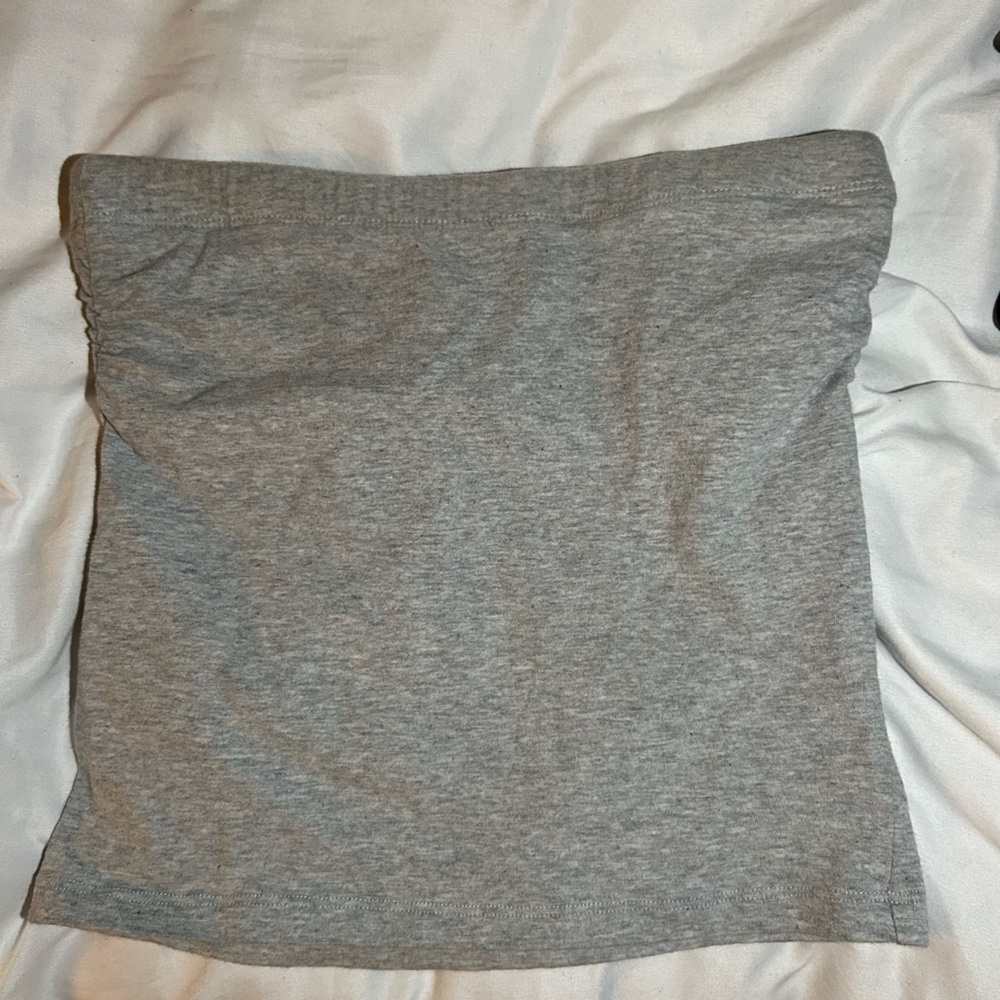 Plain grey long tube top